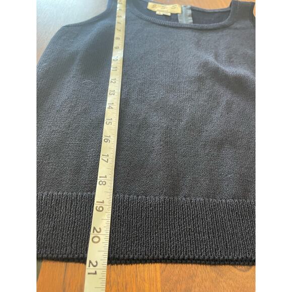 J.S.S knitwear 3 pcs suit small black/cream wool jacket pants tank womens lux - Picture 9 of 16